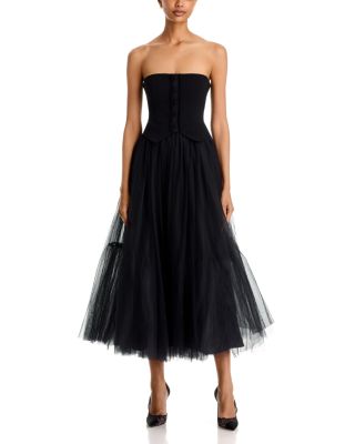 Cinq a Sept Lunelle Strapless Midi Dress
