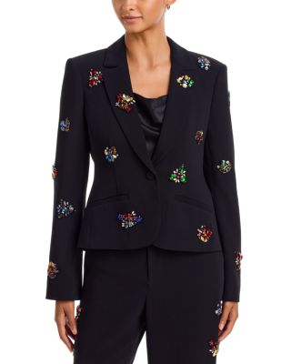 Cinq À Sept Cinq A Sept Karlie Crown Jewel Embellished Blazer In Black/multi