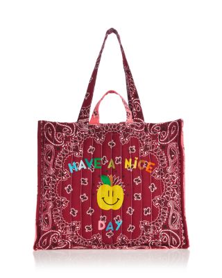 Nice Day Quilted Embroidered Cotton Tote