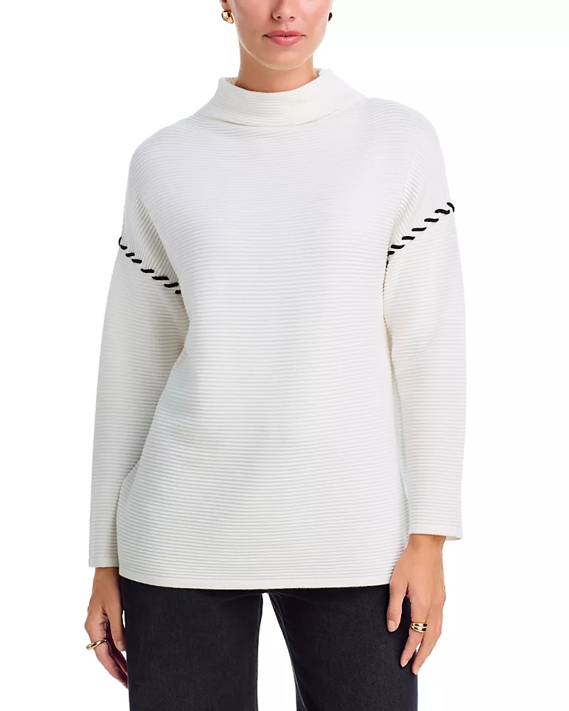 T Tahari Whip Stitch Ottoman Knit Sweater