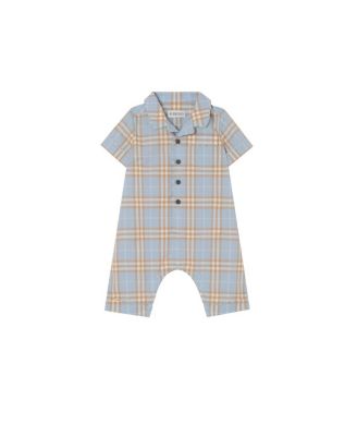 Unisex Check Cotton Playsuit - Baby