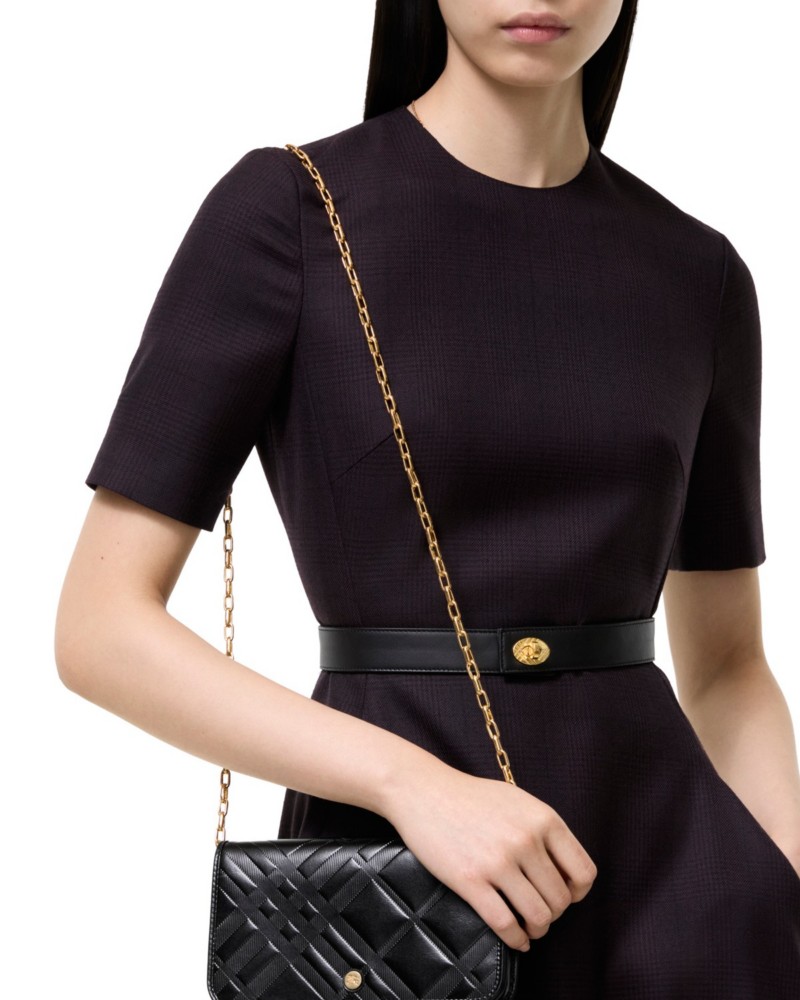 Burberry Embossed Check Chain Strap Leather Wallet by Bloomingdale's