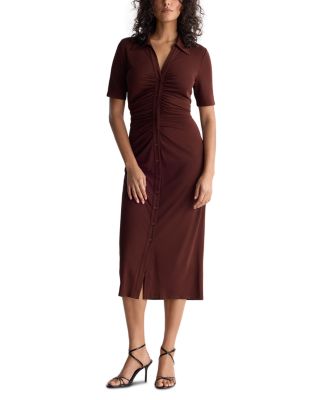 Zoey Collared Button Front Midi Dress