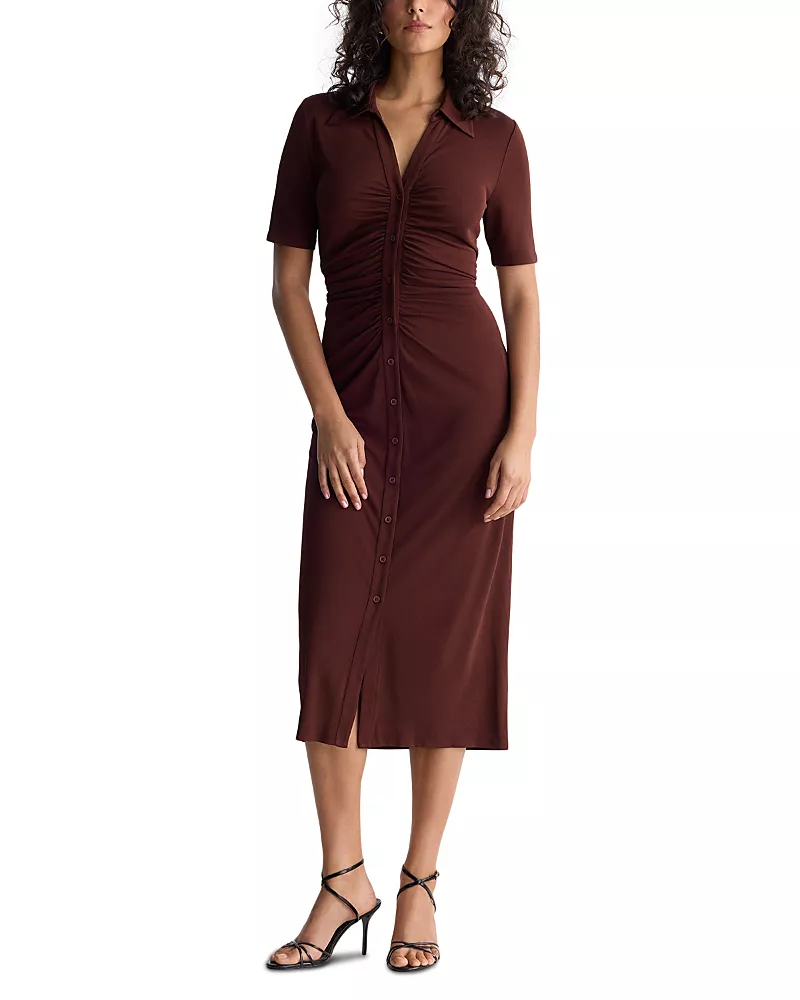 Diane von Furstenberg Zoey Collared Button Front Midi Dress