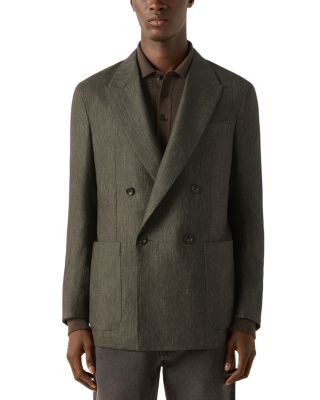 Cashmere, Silk & Linen Double Breasted Jacket