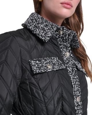 Agyness Quilted Contrast Trim Coat - thumbnail 5