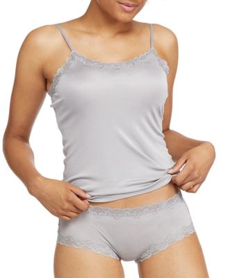  Women's Soft Silk Lace Trim Camisole