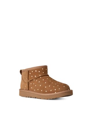 Girls Classic Ultra Mini Shiny Dots Suede Boots - Little Kid, Big Kid