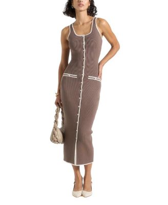 Daphne Rib Knit Contrast Midaxi Dress