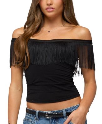  Catelina Fringe Off Shoulder Top