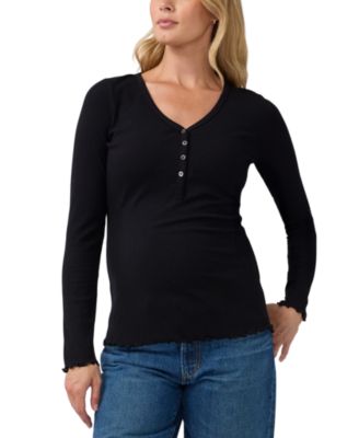 Rib Maternity & Nursing Henley Top