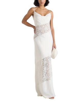 Naya Asymmetric Lace Maxi Dress
