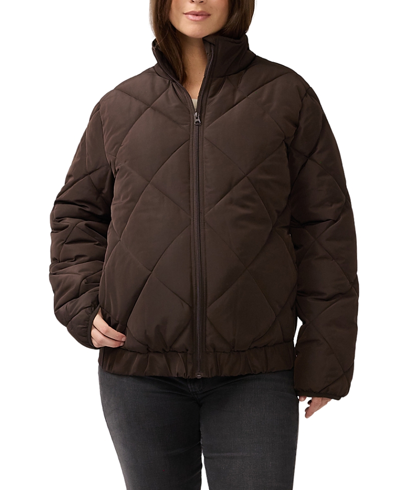 Ingrid & Isabel Expandable Raglan Maternity Puffer Jacket In Brown