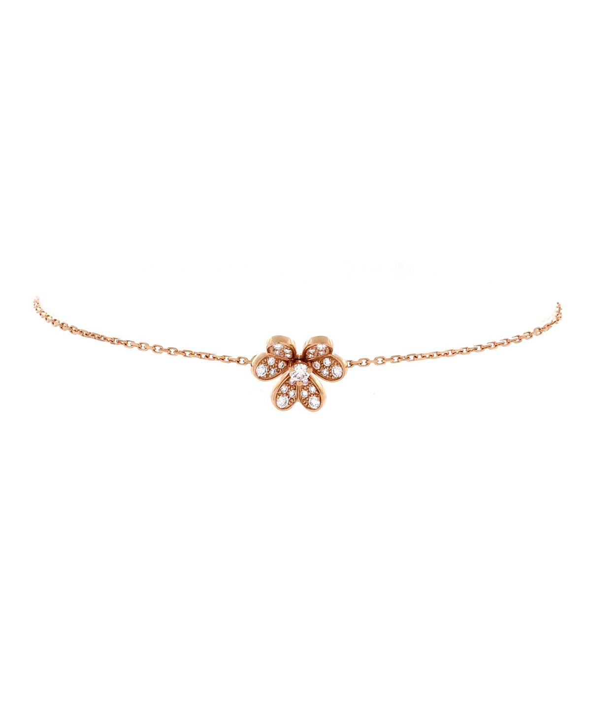 Pre-Owned Van Cleef & Arpels Mini Frivole Bracelet 18K Rose Gold with Pave Diamonds