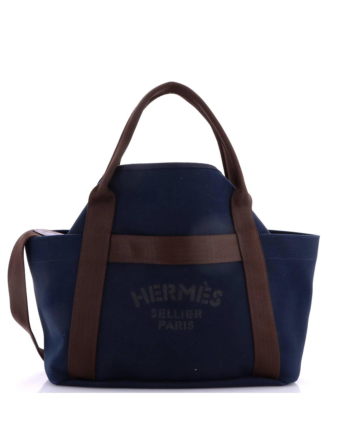 Pre-Owned HERMES Sac De Pansage Groom Handbag Canvas