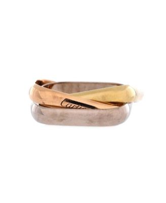 Medium Trinity Cushion Ring 18K Tricolor Gold