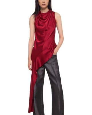 Silk Draped Sash Top
