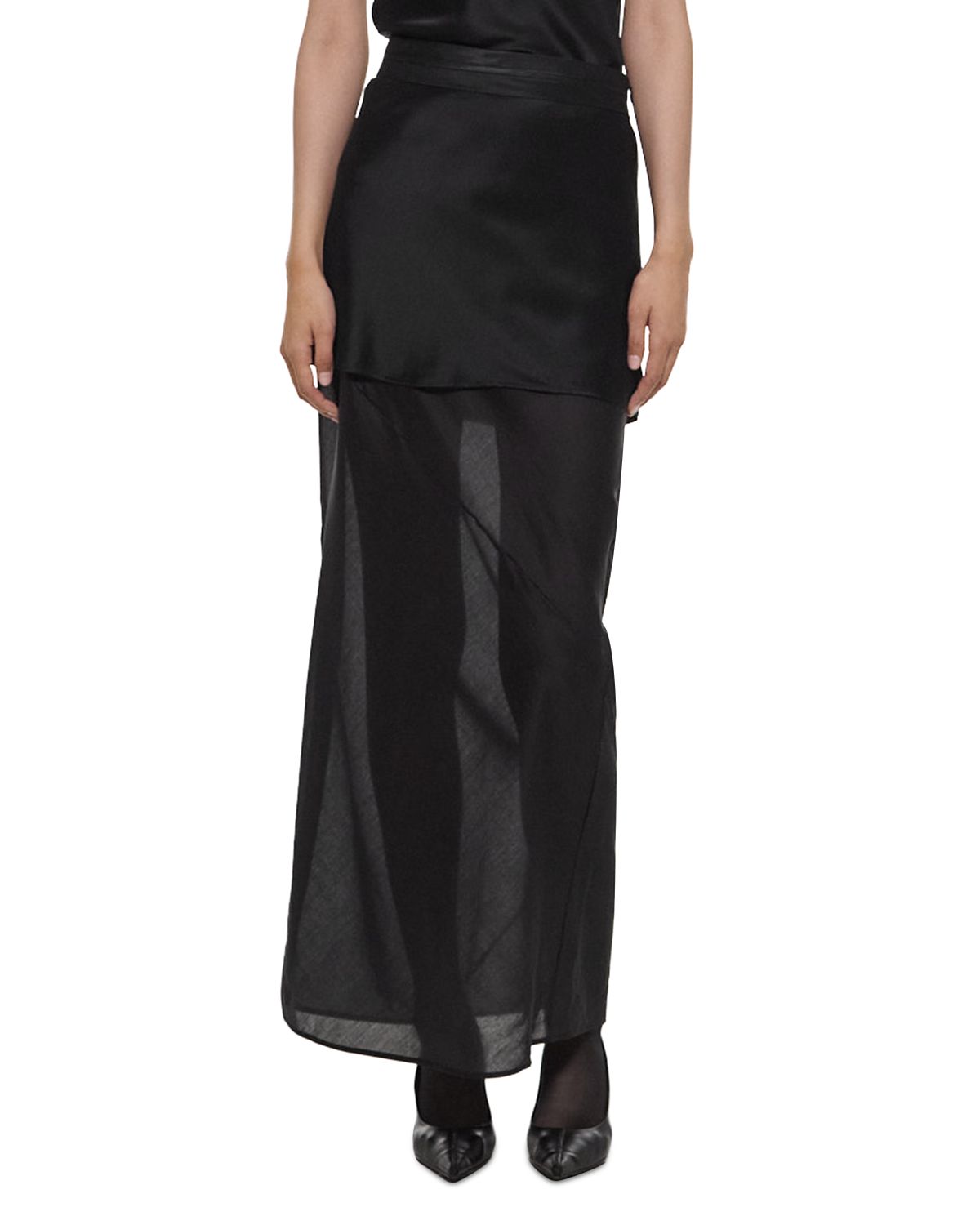 Helmut Lang Semi Sheer Panel Maxi Skirt