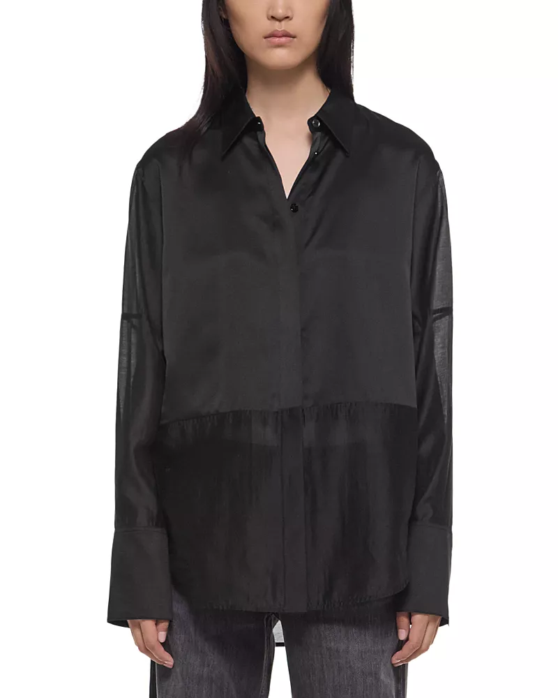Helmut Lang Silk Semi Sheer Shirt