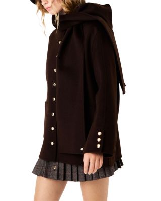 Wool Blend Hooded Long Sleeve Jacket - thumbnail 5