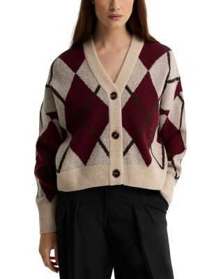 Harleigh Argyle V Neck Cardigan