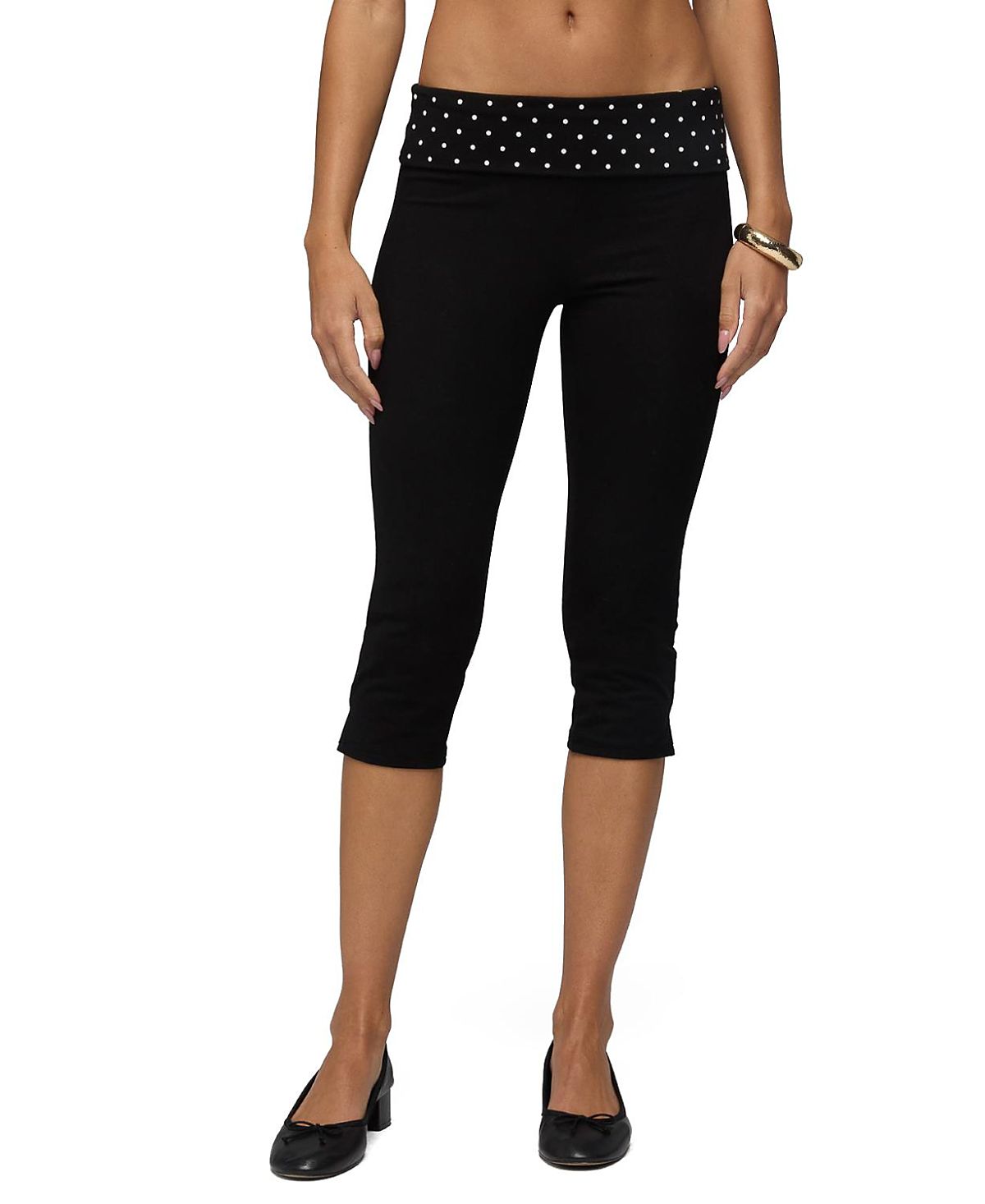 Edikted Genni Polka Dot Foldover Capri Pants