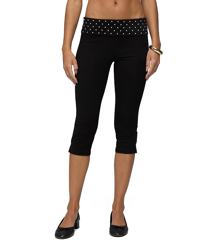 Edikted Genni Polka Dot Foldover Capri Pants
