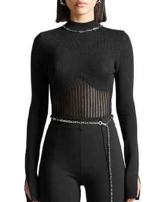 Contour Knit Bodysuit with Chain