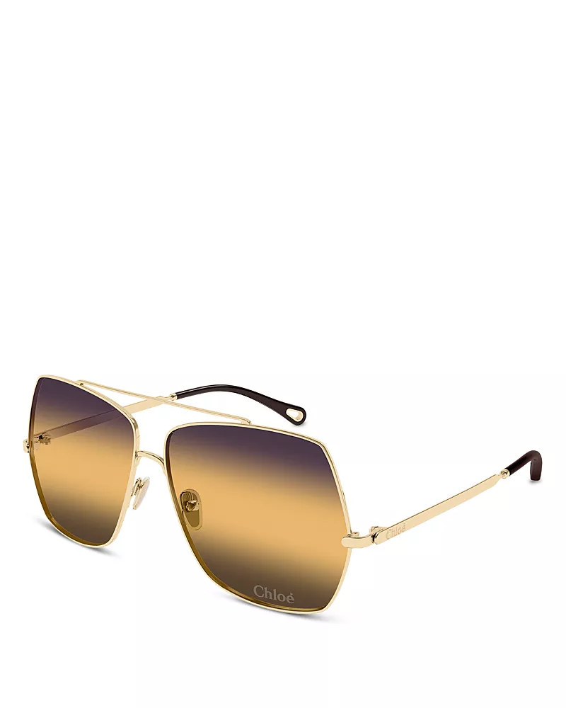Chloe Rectangular Sunglasses, 62mm