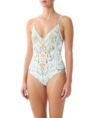 V Neck Tank One Piece Swimsuit