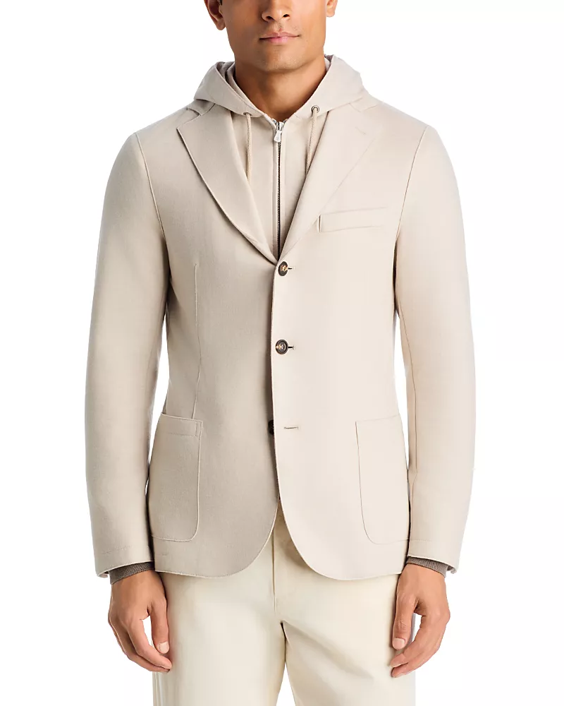 Eleventy Single Breasted Hooded Jacket