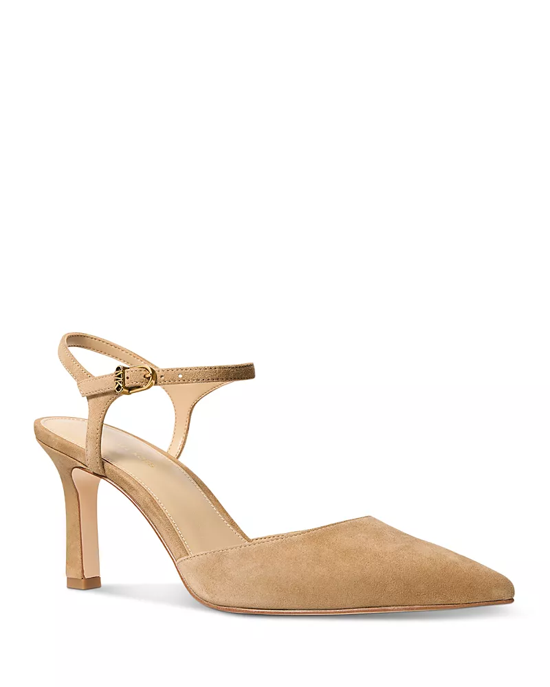 Michael Kors Women's Amara Suede Mid Heel Pumps