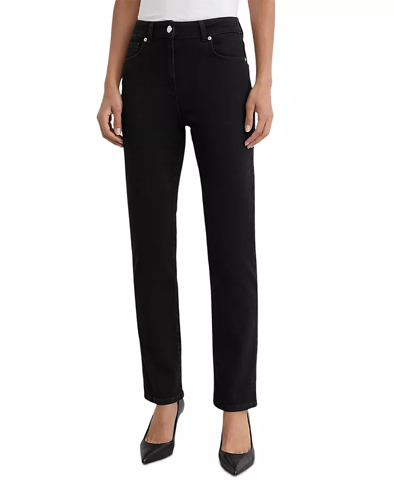 Reiss Isabel Mid Rise Slim Leg Jeans in Black