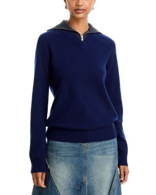 Wool Cotton Blend Layered Neck Sweater