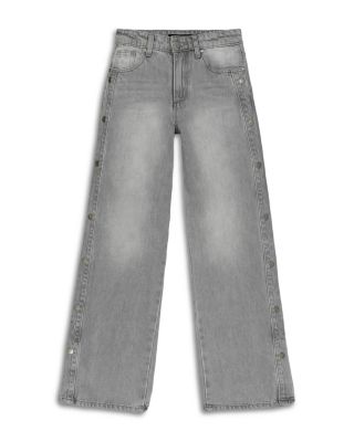 Girls' Mia Cotton Side Snap Wide Leg Jeans - Big Kid