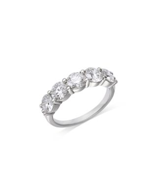 Luxe Collection Certified Lab Grown Diamond Five Stone Band in 14K White Gold, 2.5 tcw