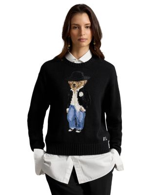 Holiday Polo Bear Cotton Crewneck Sweater