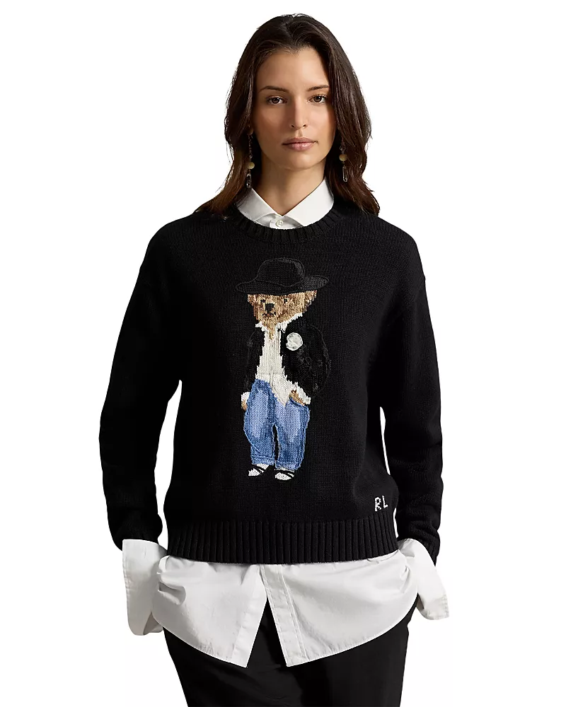 Polo Ralph Lauren Holiday Polo Bear Cotton Crewneck Sweater