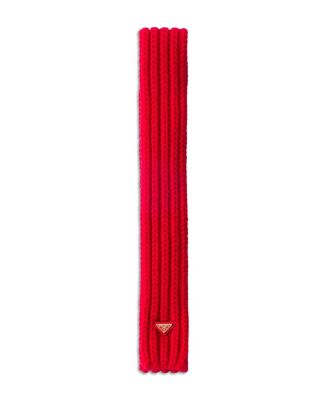 Logo Ribbed Wool Scarf