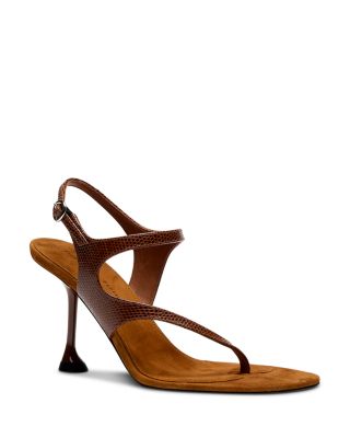 Women's Tee 85 Embossed Leather Thong Sandals