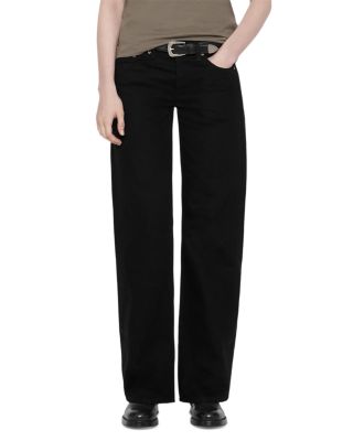 Nico Low Rise Wide Leg Jeans in Jet Black