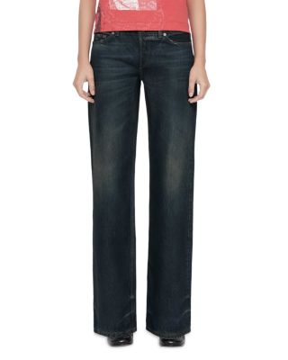 Nico Low Rise Wide Leg Jeans in Tinted Dark Indigo