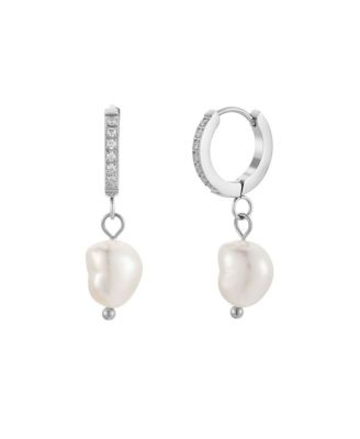  Freshwater Pearl Hoop Earrings