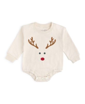 Boys' Reindeer Christmas Long Sleeve Romper - Baby