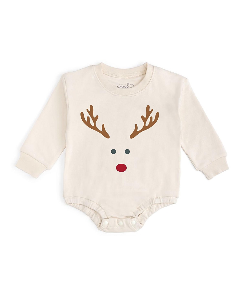 Sweet Wink Boys' Reindeer Christmas Long Sleeve Romper - Baby