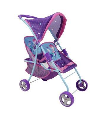  Mermaid Twin Doll Stroller with Retractable Canopy, Ages 3+