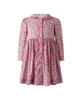  Girls' Cosmos Flower Button-Front Dress - Little Kid, Big Kid