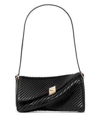 Deco Pleated Leather Shoulder Bag