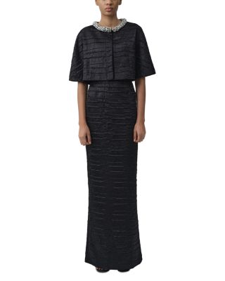Elvessa Cropped Crystal Collar Jacket