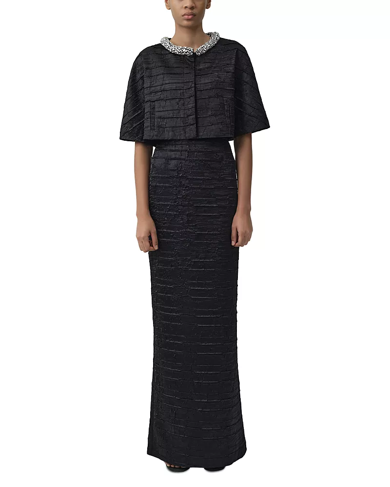 Simkhai Elvessa Cropped Crystal Collar Jacket